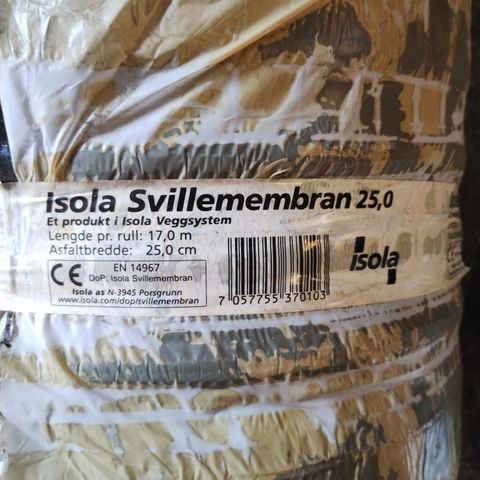 Svillemembran 25cm x 17m Isola