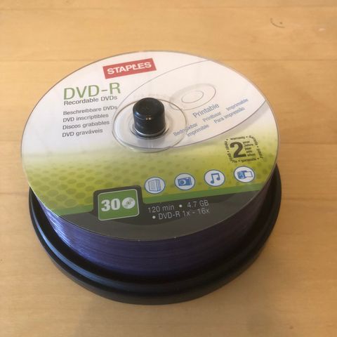 DVD-R disker for lagring av data, 4. 7 GB