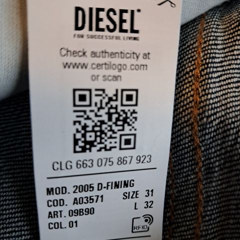 Herrebukse Diesel size 31 L 32