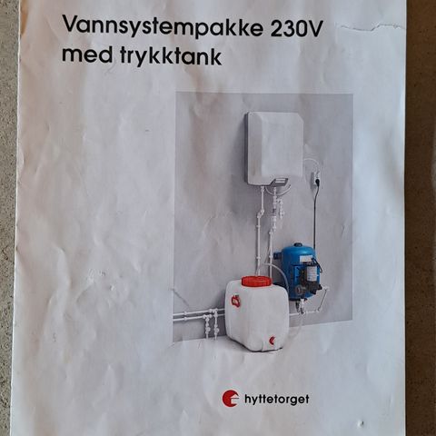 Vera vannsystem for hytte 230V