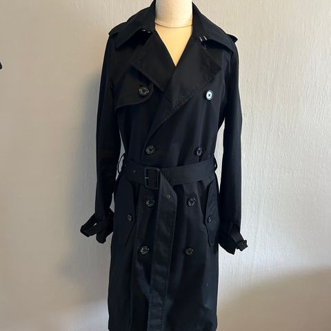 Polo Ralph Lauren sort svart trenchcoat str 8 us tilsvarer medium 38-40