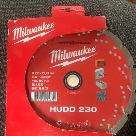 Milwaukee vinkelsliperblad, diamant