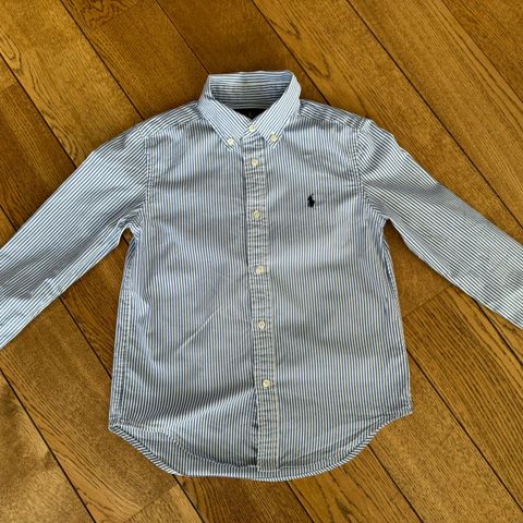 Knapt brukt Polo Ralph Lauren Slim Striped Oxford Shirt str 7 år