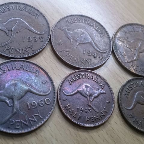 One / Half Penny 1939-1960 ..Australia mynter