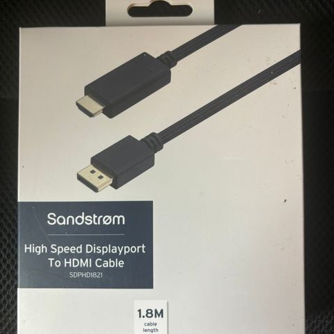 Highspeed DisplayPort til HDMI kabel.