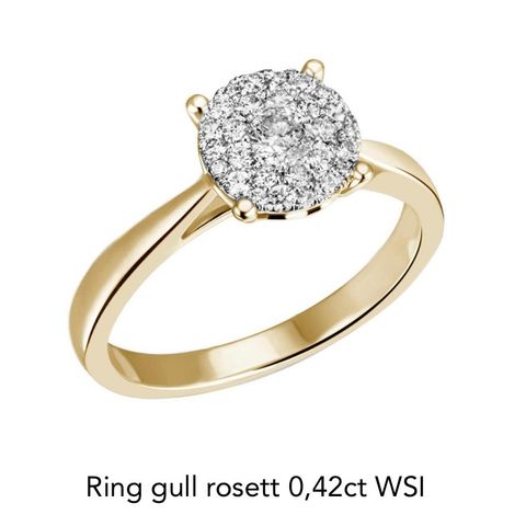 Ringgull rosett 0,42ct WSI