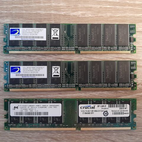 RAM 3gb (3x1gb) PC3200 DDR-DIMM