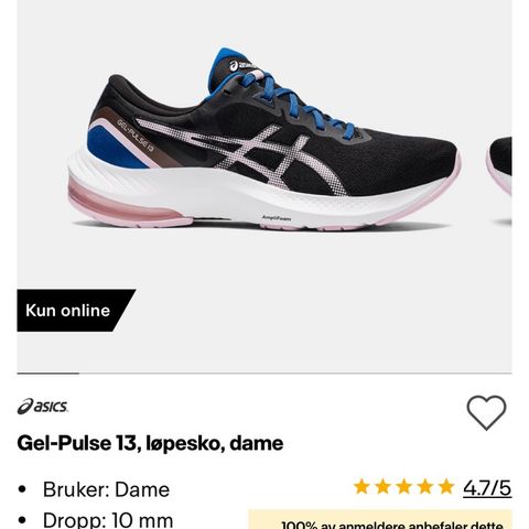 Asics nye, ubrukte løpesko til dame str. 38