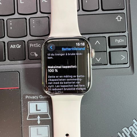 (Byttet ut mai 2024)  Apple Watch Series 7 Stainless Steel 45mm