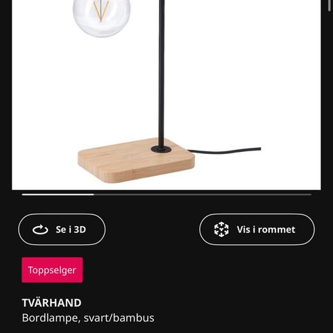 Tvärhand bordlamper