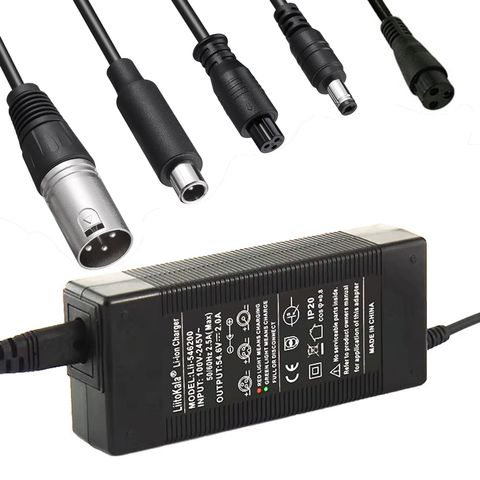 Universal lader 54,6V for el-sykkel og el-sparkesykkel