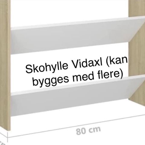 Som ny! Smal skohylle VIDAXLtil mindre plasses(frittstående/henges på vegg