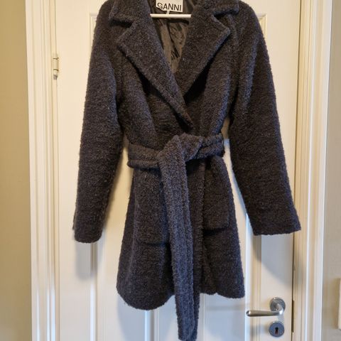 GANNI Wrap Coat Boucle Wool