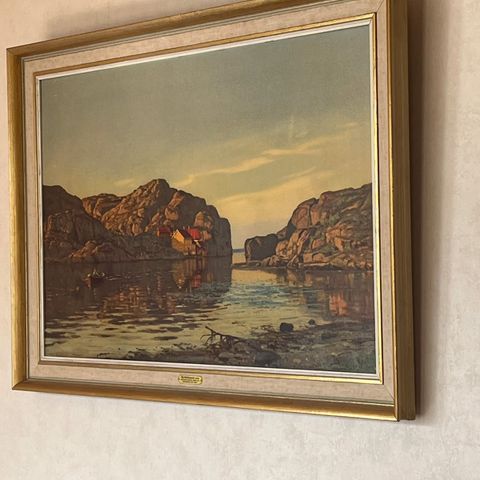 Bilde reproduksjon Amaldus Nielsen ‘’Ny Hellesund ’’ str 64x94cm med ramme