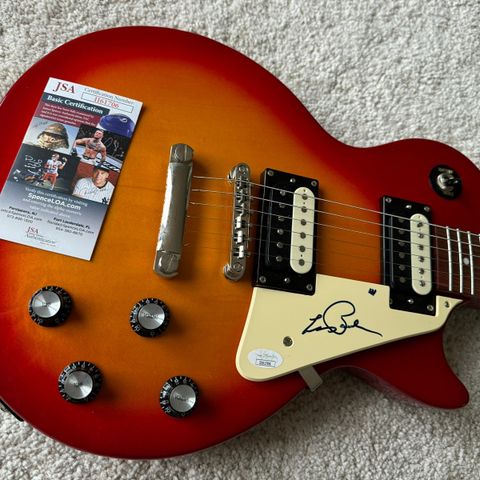 Les Paul signert elektrisk gitar JSA COA sertifikat