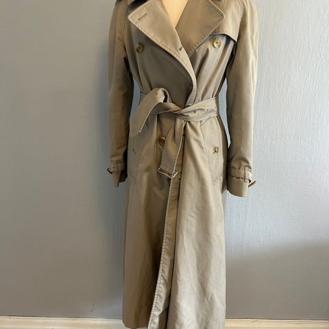 Burberry Burberrys lang trenchcoat frakk dame 36-38 beige vintage