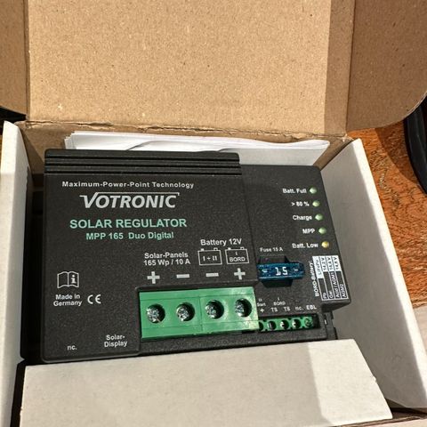 Vortronic solcelle regulator ny ubrukt