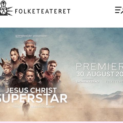 2 gode billetter til Jesus Christ Superstar for 4. oktober