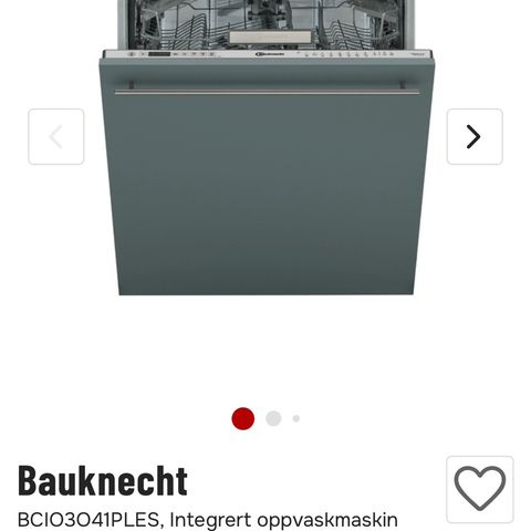 Bauknecht integrert oppvaskmaskin. Nypris 16499,-