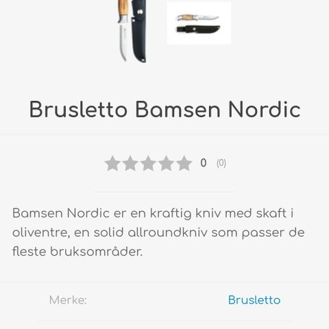 Brusletto Bansem nordisk fiske- og jaktkniv,