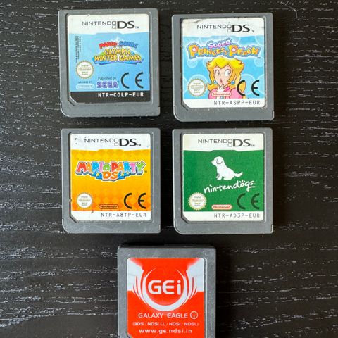 Nintendo DS spillpakke: Mario & Sonic, Super Princess Peach, Mario Party DS mm