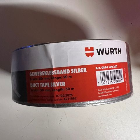 Würth gaffatape. 6 ruller.