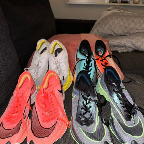 4 stk Nike Vaporfly som nesten ikke er brukt!