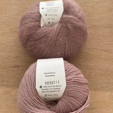 Knitting for Olive Dusty rose Merino og silk mohair