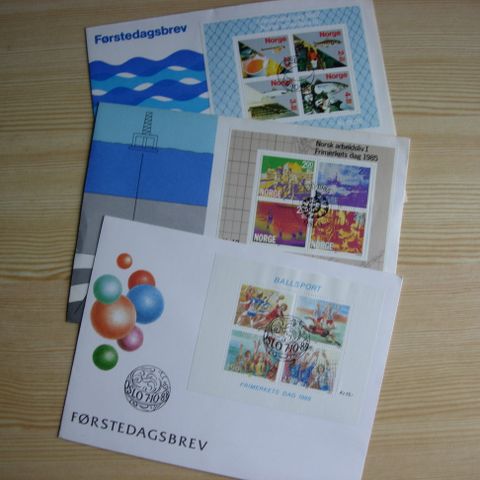 3 FDC brev med miniark  NK 978-981, NK 1023-1026 og NK 1052.1055