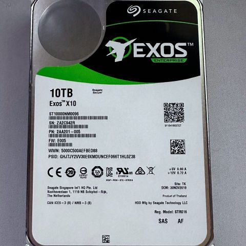 Seagate 10TB enterprise capacity SAS