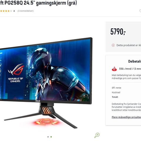 Asus ROG Swift PG258Q 24.5" 240 Hz