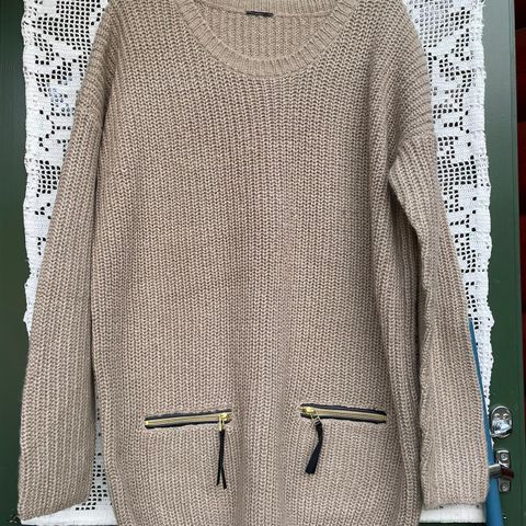 Lys beige/brun VILA genser XL