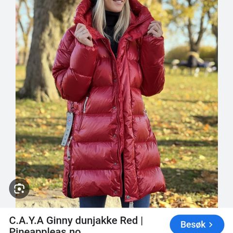 Caya Ginny dunjakke str.Small (ubrukt)