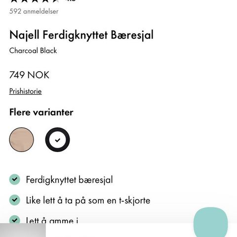 (Reservet)Najell Ferdigknyttet Bæresjal