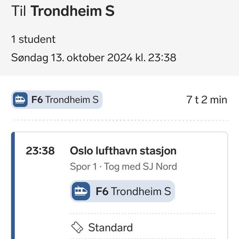 Gardemoen-trondheim 13. oktober