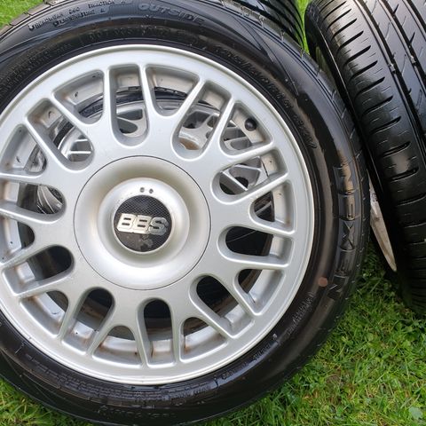 BBS 15" originale VW alufelger med 195/50x15 nesten nye sommerdekk