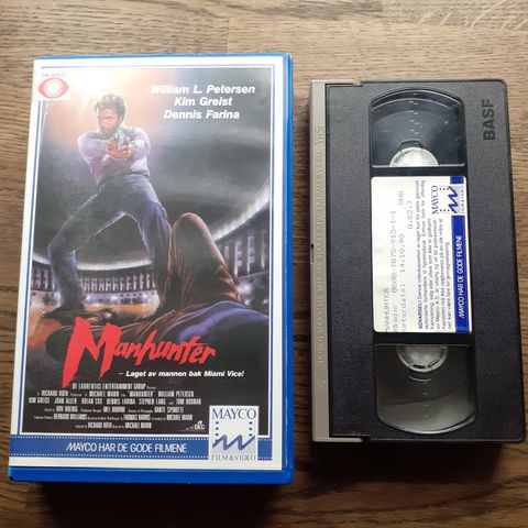 MANHUNTER. MAYCO. NORSK BIG BOX VHS UTLEIEFILM.