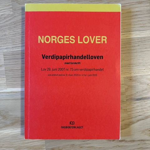 Verdipapirhandelloven: lov 29. juni 2007 nr. 75 ISBN: 9788245089530