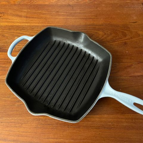 Le Creuset grillpanne - lyseblå