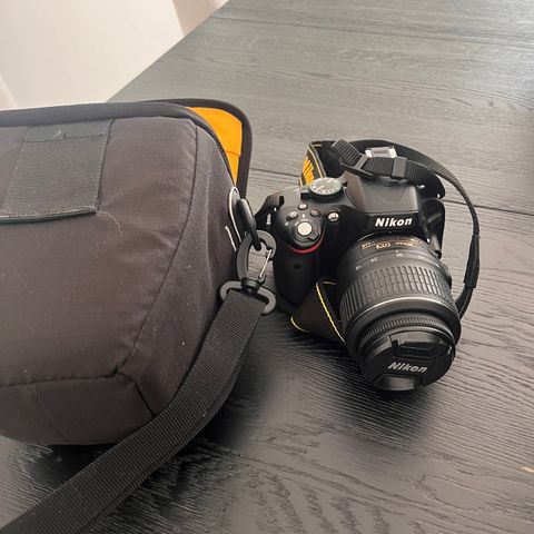 Nikon D5100 inkludert objektiv, minnekort og veske. Lite brukt!