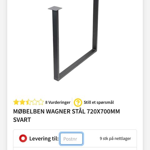 Helt nye 2x møbelben wagner stål 720*700

MM Svart