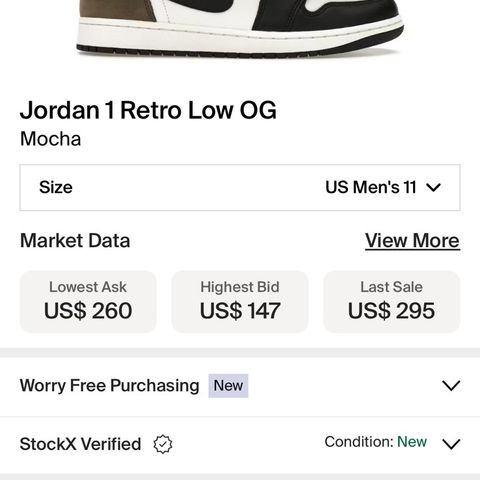 Nike Jordan 1 low Mocha - 45,5