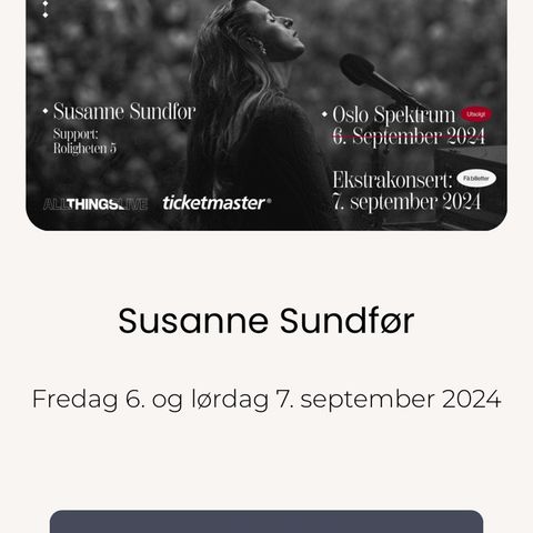 Susanne Sundfør Oslo Spektrum 6. september