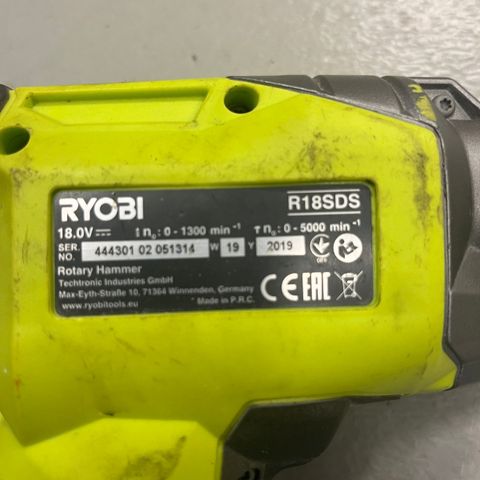 Defekt ryobi R18SDS