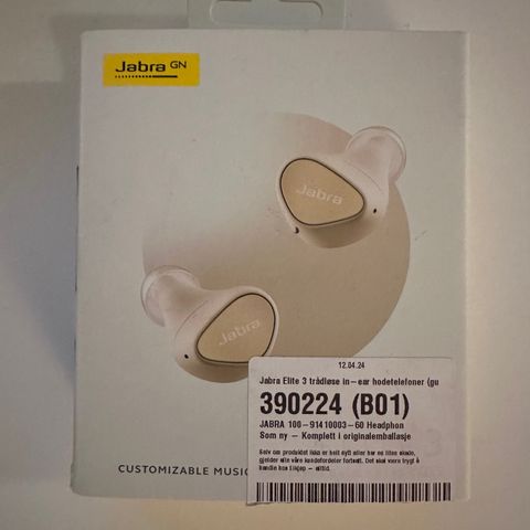 Jabra Elite 3 trådløse in-ear hodetelefoner (gullbeige)