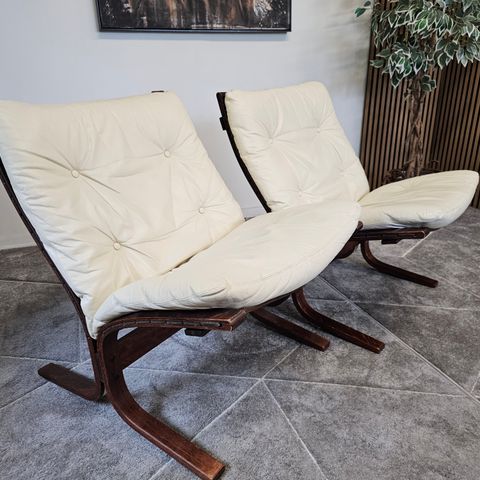 2 stk. Siesta Classic model SIE 302 lenestoler i skinn