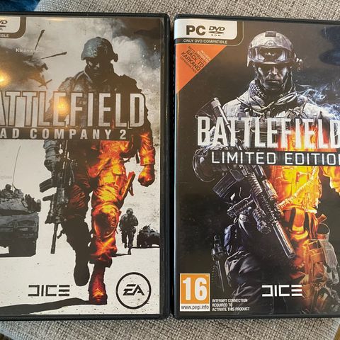 2 PC-SPILL : BATTLEFIELD 2 OG 3 SELGES SAMLET FOR 100,-.