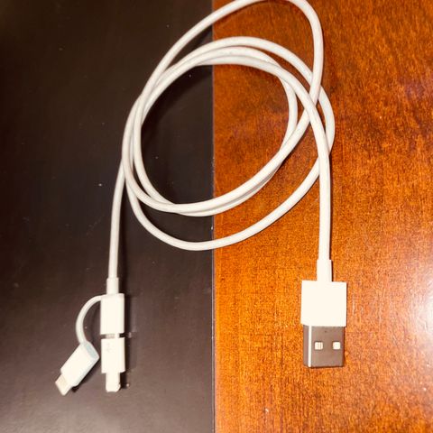 Ladekabel vanlig USB til USB C, Micro USB, Apple iPhone Lightning