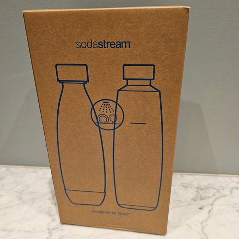 Flasker til Sodastream Duo/uåpnet. En i glass og en i plast.