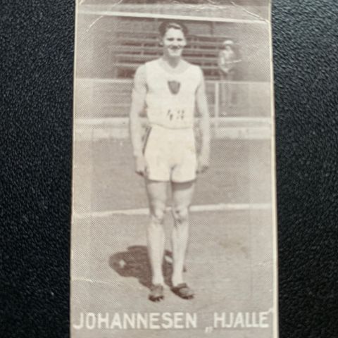 Hjalmar Hjalle Johannesen 800 meter friidrett sigarettkort 1930